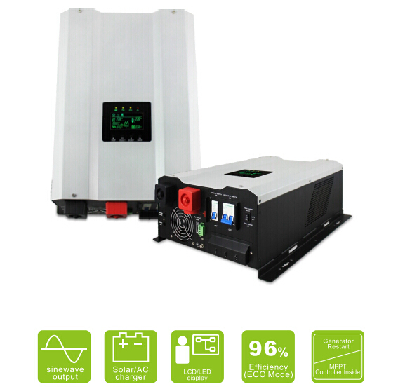 1kw 2kw 3kw 4kw 5kw 6kw 8kw 10kw 12kw Inversor Solar Híbrido MPPT CC 12V 24V 48V 220V Inversor de Potência AC Off Grid