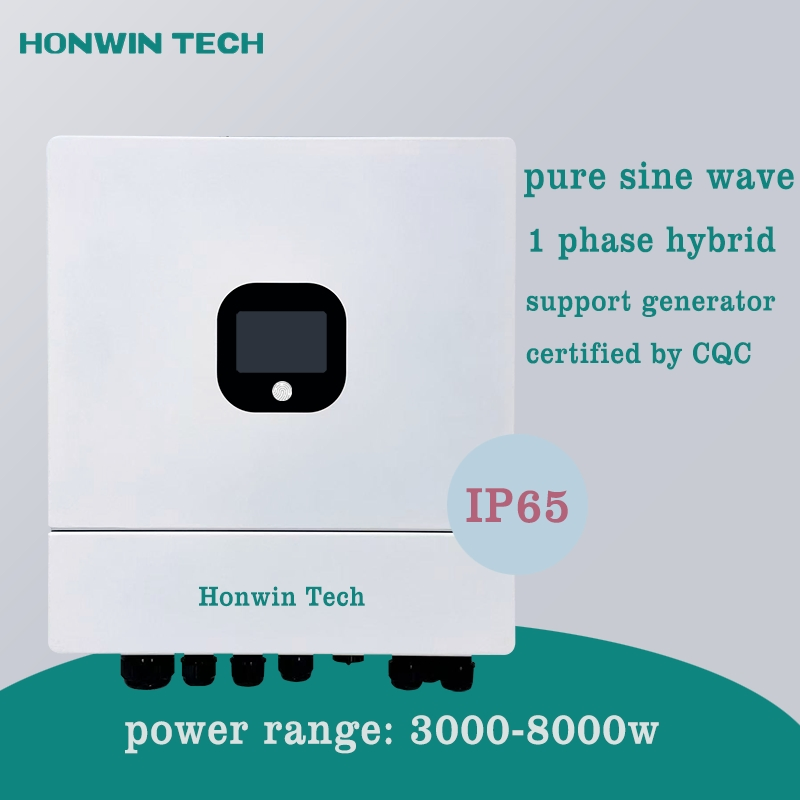 Inversor Solar Híbrido Personalizável: 4-11HP, 3kw 3.38kw 4kw 5kw 6kw 8kw Armazenamento de Energia IP65 À Prova D'Água, Suporte a Gerador, com Baterias e Controle por APP