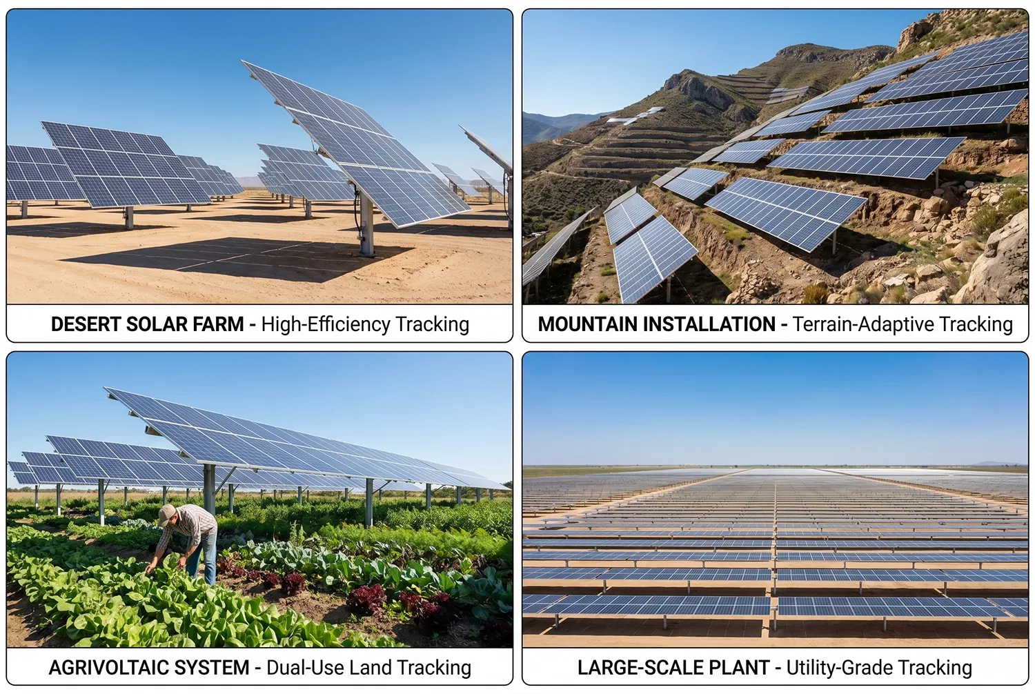 Sistema Fotovoltaico de Montagem com Rastreador Solar Dual de Alta Precisão