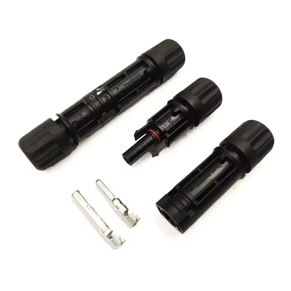 Conector Solar TUV Mc 1000V 1500V À prova d'água IP68 Conector PV Solar para 14AWG/12AWG/10AWG/8AWG Cabo