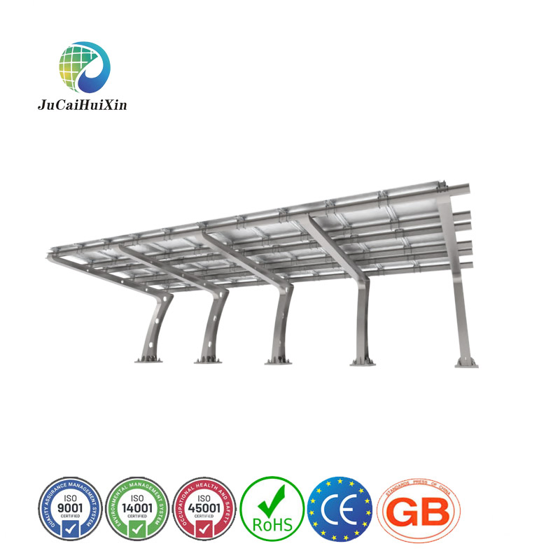 Estrutura de Montagem Solar para Carport em Aço e Alumínio Preto para Suporte Solar