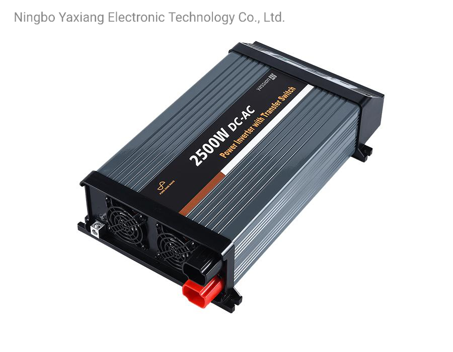 24V 100V/ 110V /120V 2500W Inversor de Onda Senoidal Pura DC-AC com Interruptor de Transferência com Controle Remoto Removível