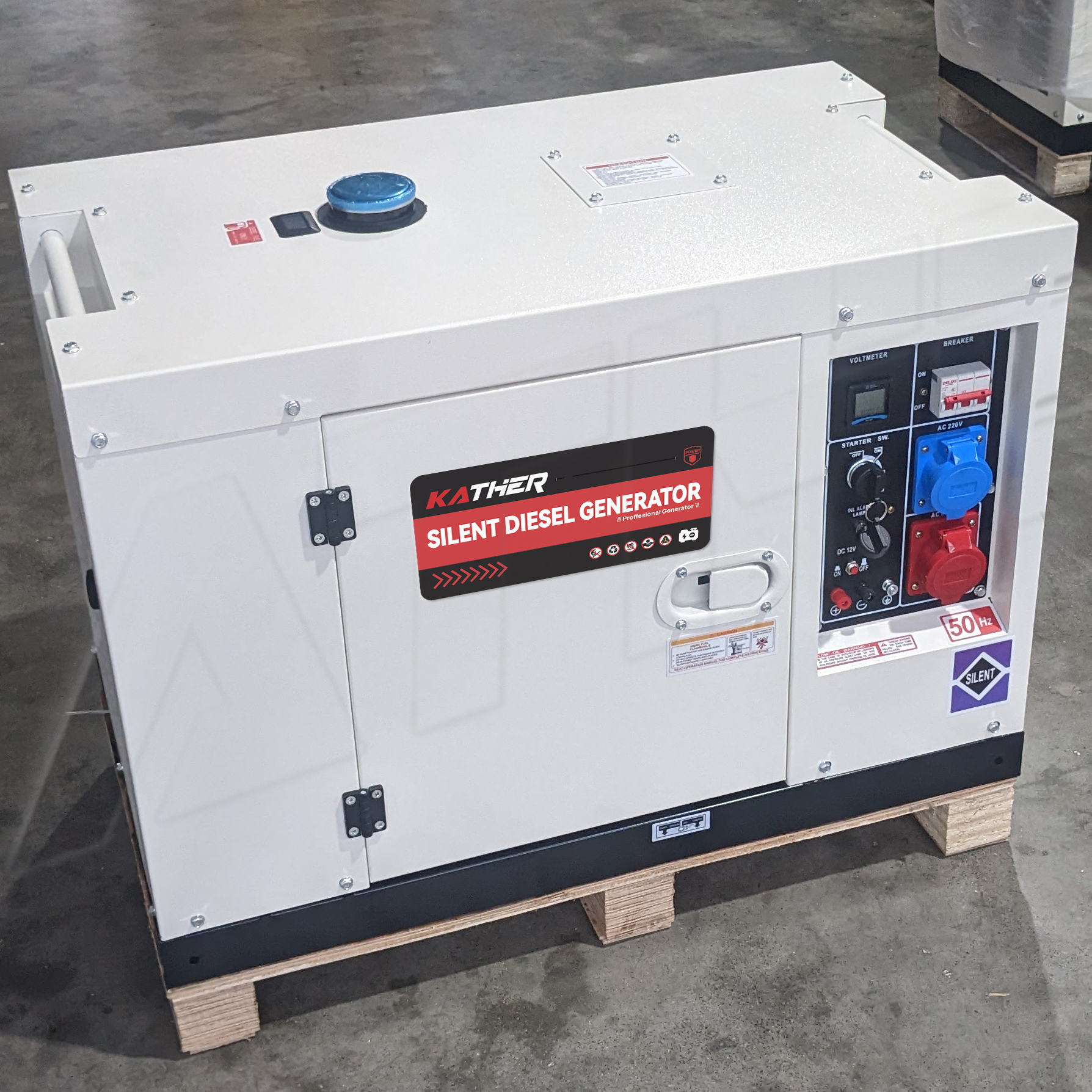 KATHER 5KVA 8KVA 10KVA 12KVA 15KVA 20KVA Super Silent Diesel Genset Low Noise 1phase 3phase Portable Diesel Generators 20kw 10kw