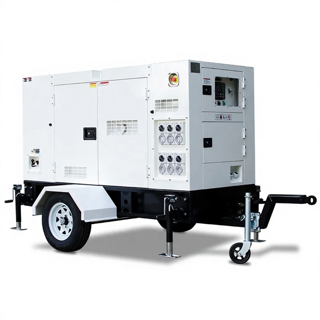 Trailer Type Generator Set Silent Mobile Diesel Generators Water Cooling System Portable Generator Set