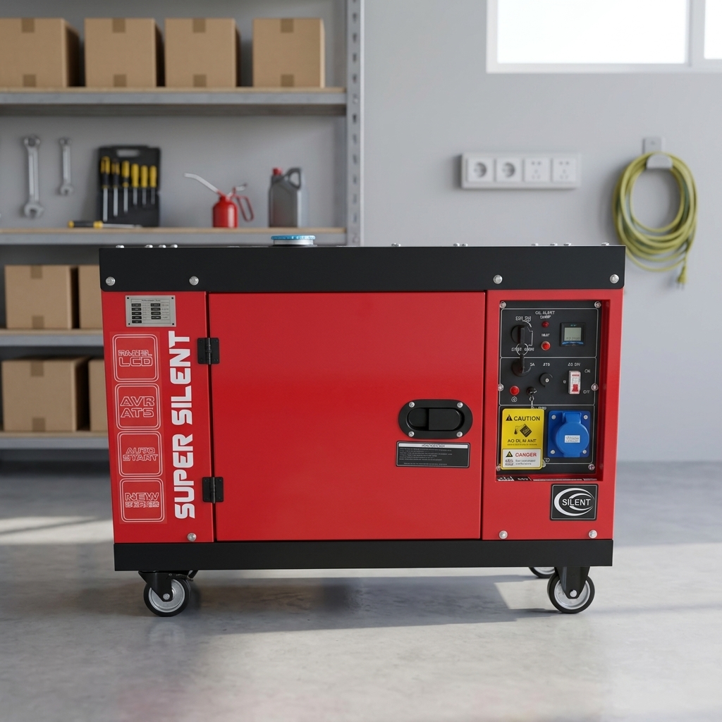 Energy Saving 10KW Silent Type Diesel Generator Air-Cooled 50/60Hz 3000rpm Single Phase For Home And Outdoor