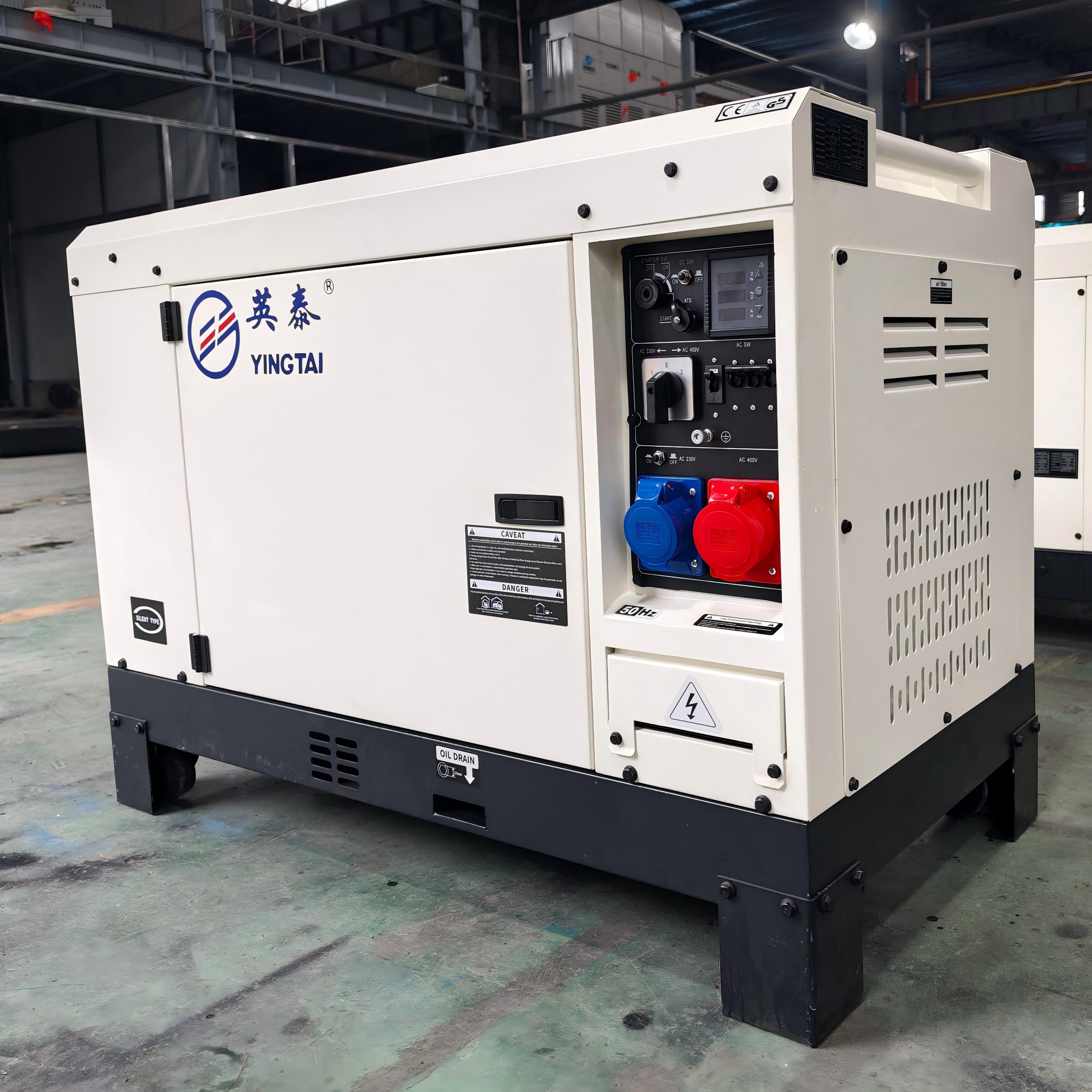 Yingtai Diesel Generator Set 5kW 10kW 15kW 20kW Silent Type 230V 400V ATS Brushless Generator