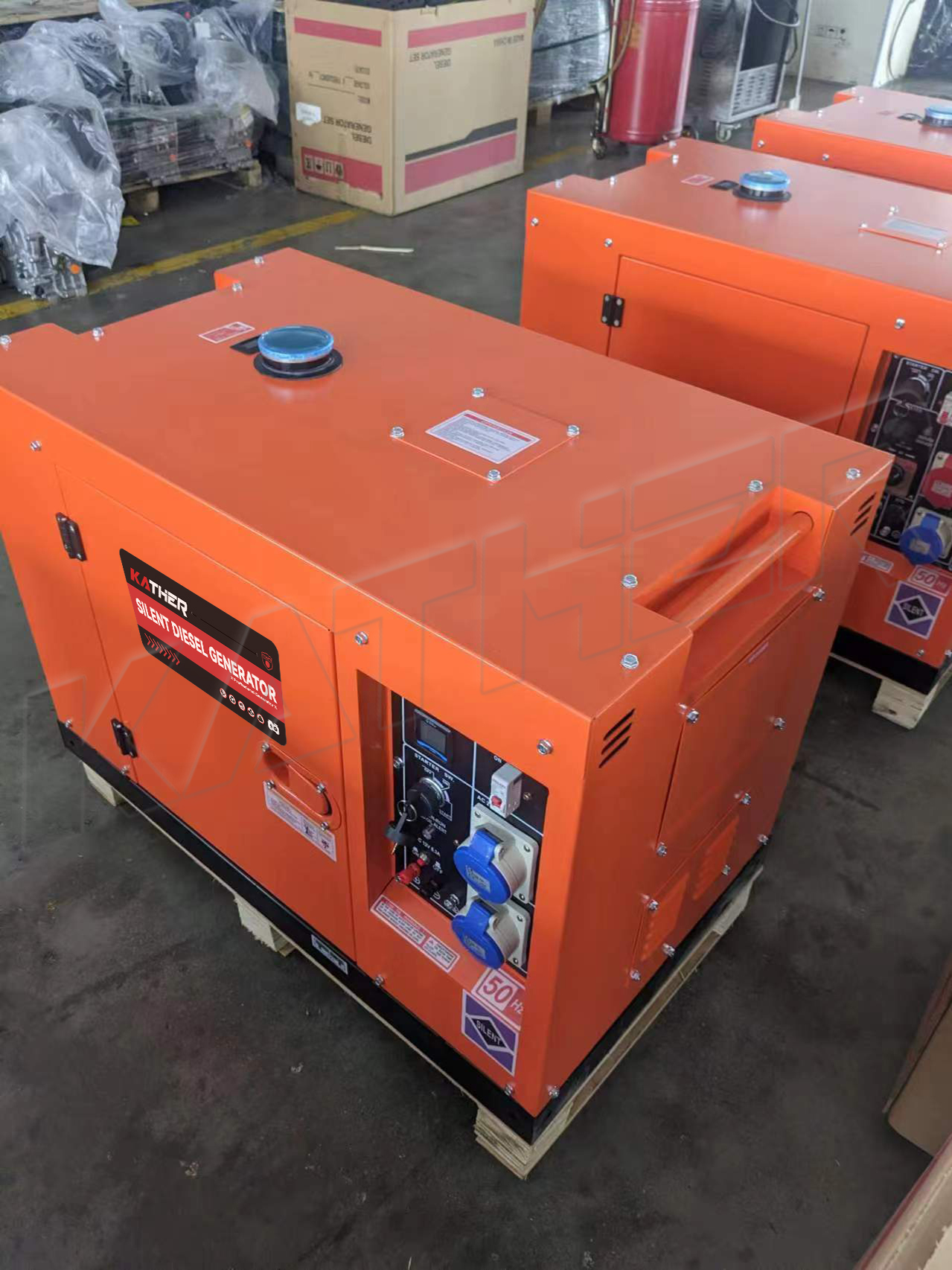 KATHER 5KVA 8KVA 10KVA 12KVA 15KVA 20KVA Super Silent Diesel Genset Low Noise 1phase 3phase Portable Diesel Generators 20kw 10kw