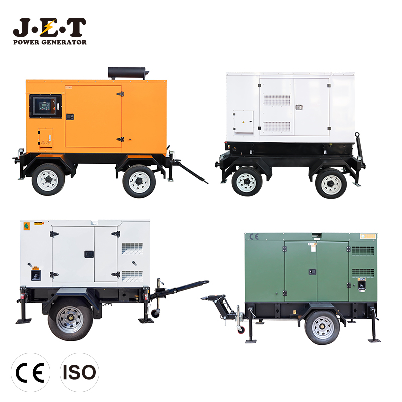 Jinte JT-12GF 12V DC Electric Start Three Phase Mobile Diesel Generator with Trailer