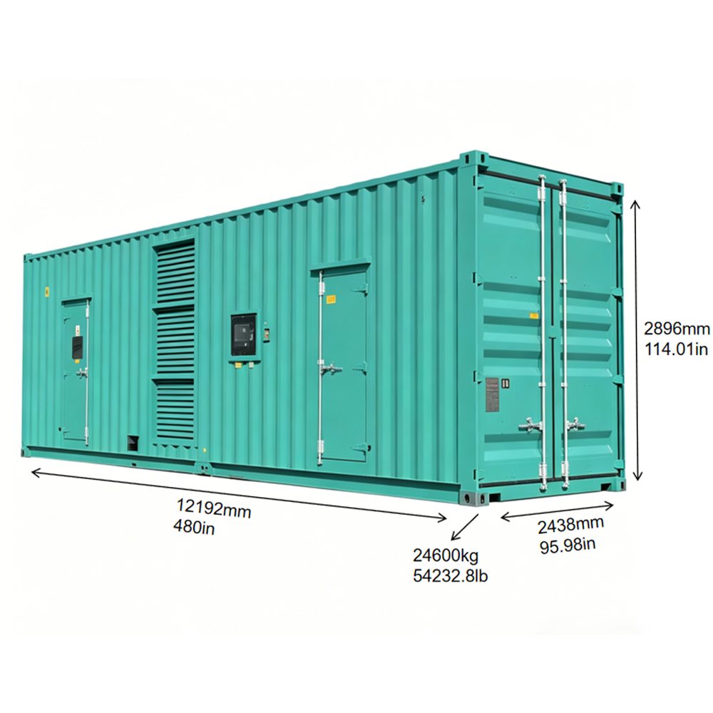 Container Quiet Diesel Generator 2500kva 2000kw 2200kw ByCummins 3 Phase 400V 50Hz For Construction Mining Data Center ISO CE