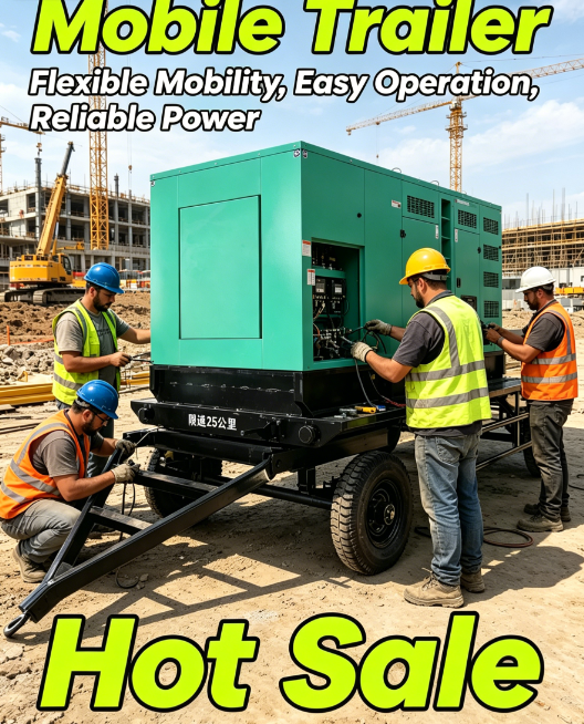 50kVA 40kW Trailer Diesel Generator Outdoor Construction Power Genset