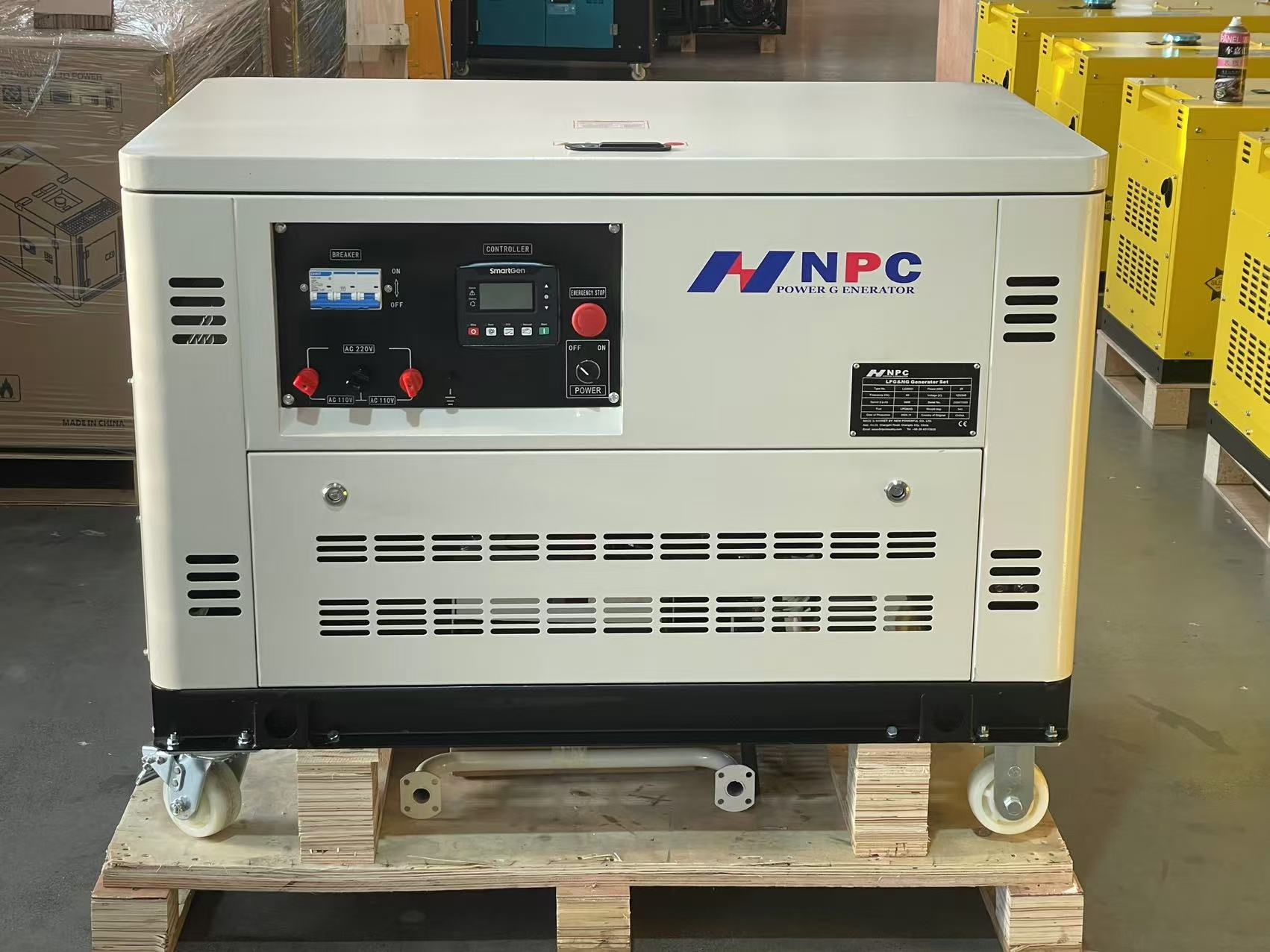 NPC Silent 10 kw 15kw 20kw 30kw Portable Dual Fuel Gas Generator Set Natural Gas Gasoline Electric Power Generator for Home Use