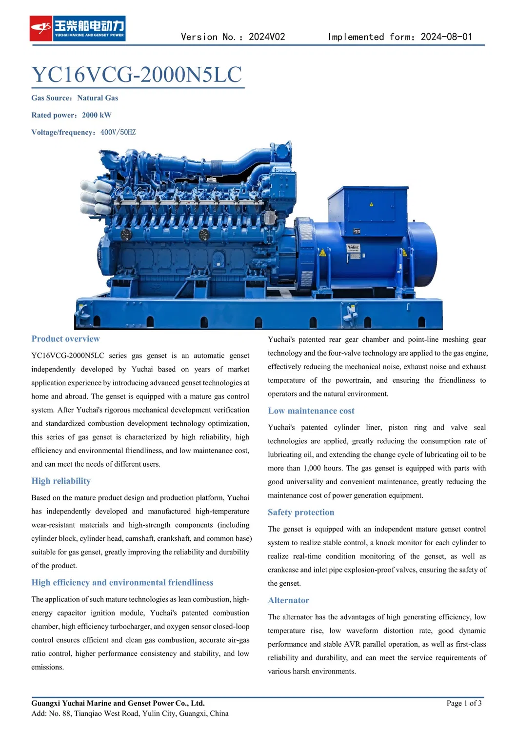 High-Efficiency 2000kw Dual Fuel Generator 50Hz 3 Phase Soundproof Natural Gas Biomass Biogas Generator Set for Global Markets