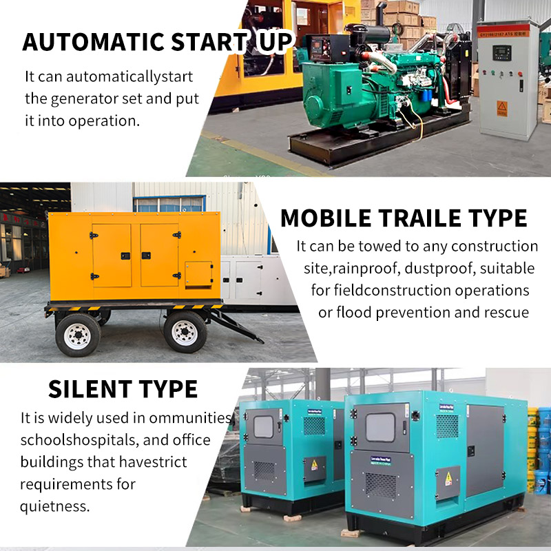 50KW 220V 50Hz 1500rpm Auto Start Portable Diesel Generator with Wheels for Easy Transportation Outdoor Events Emergency Rescue