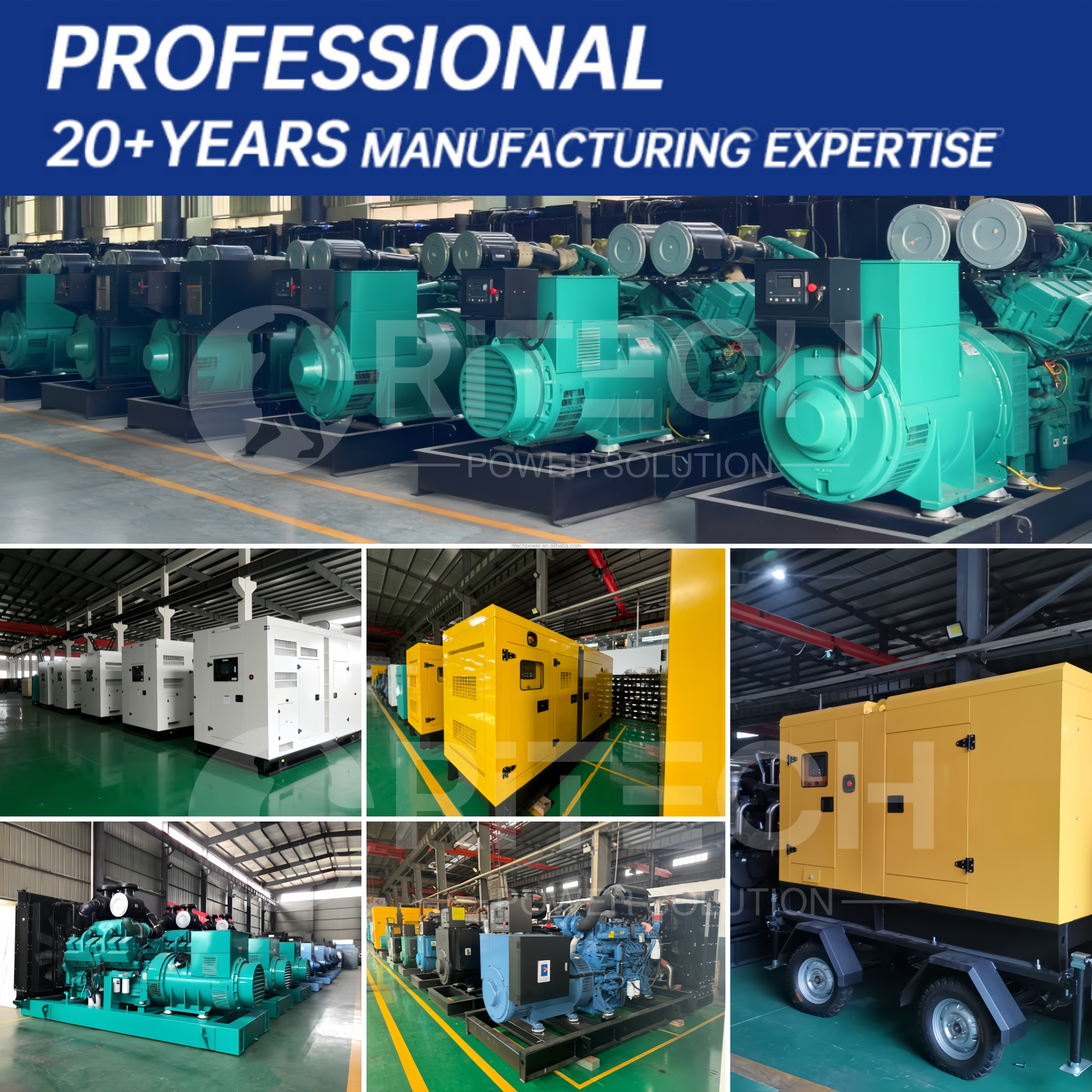 CumminsStamford 2000kVA 1000kVA 800kVA 500kVA 300kVA 250kVA Diesel Generator Big Power Container Genset for Factory Sale