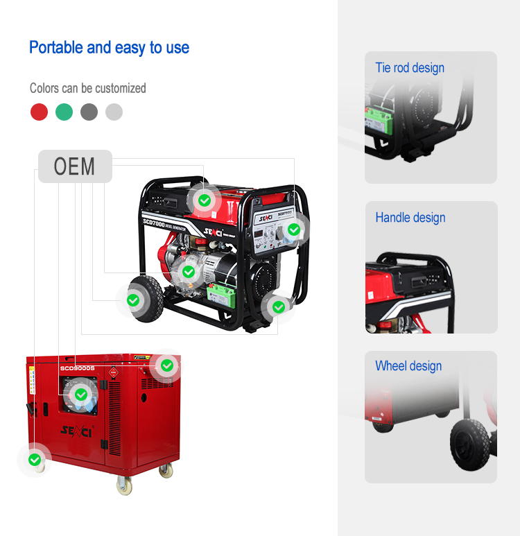 Senci 5KVA 6KVA 8KVA 10KVA 12KVA 20KVA Super Silent Diesel Generator Set Portable Standby Power Generators