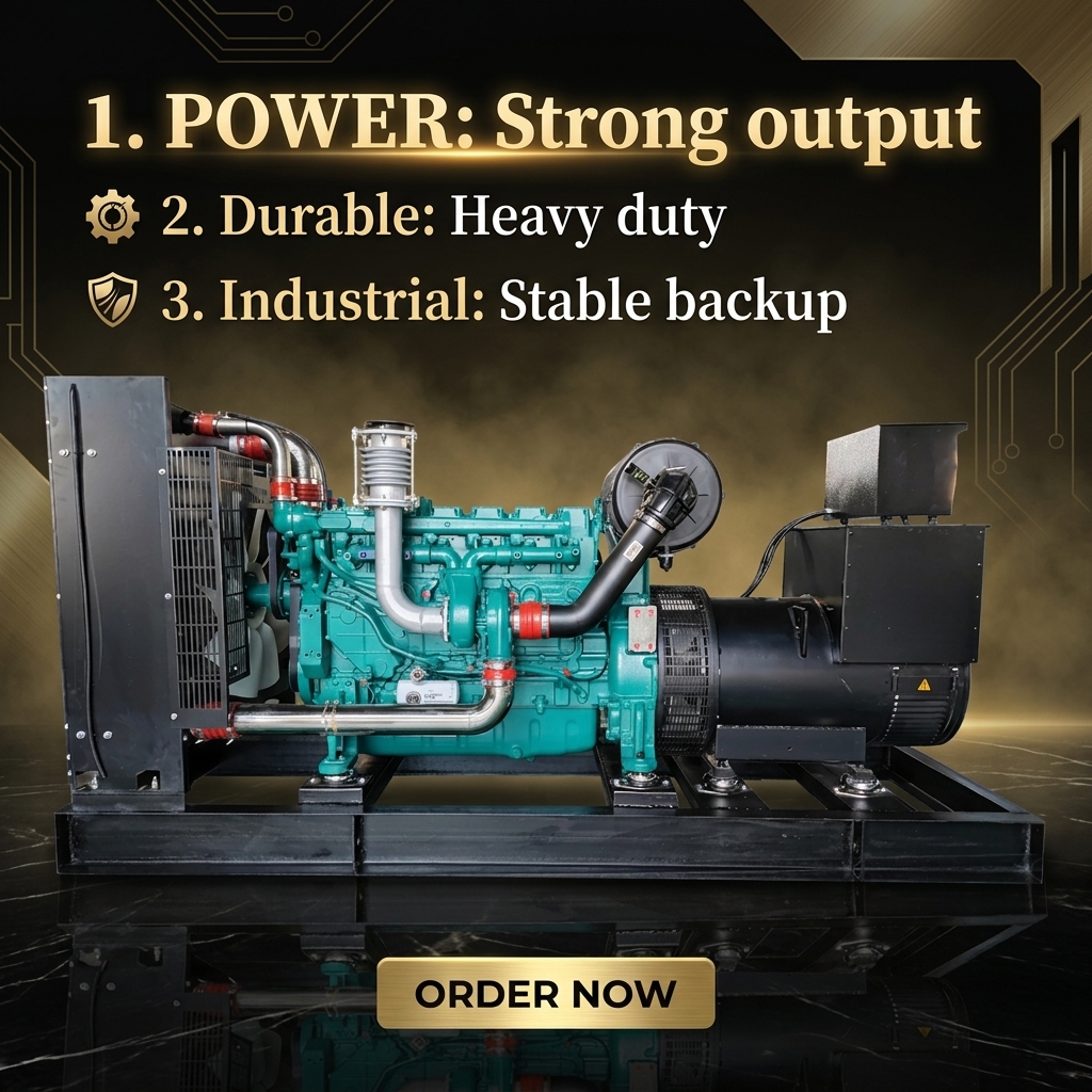 250KW Commercial Standby Diesel Generator Set Brushless All-Copper Motor ATS Options 50/60Hz Frequency for Emergency Use