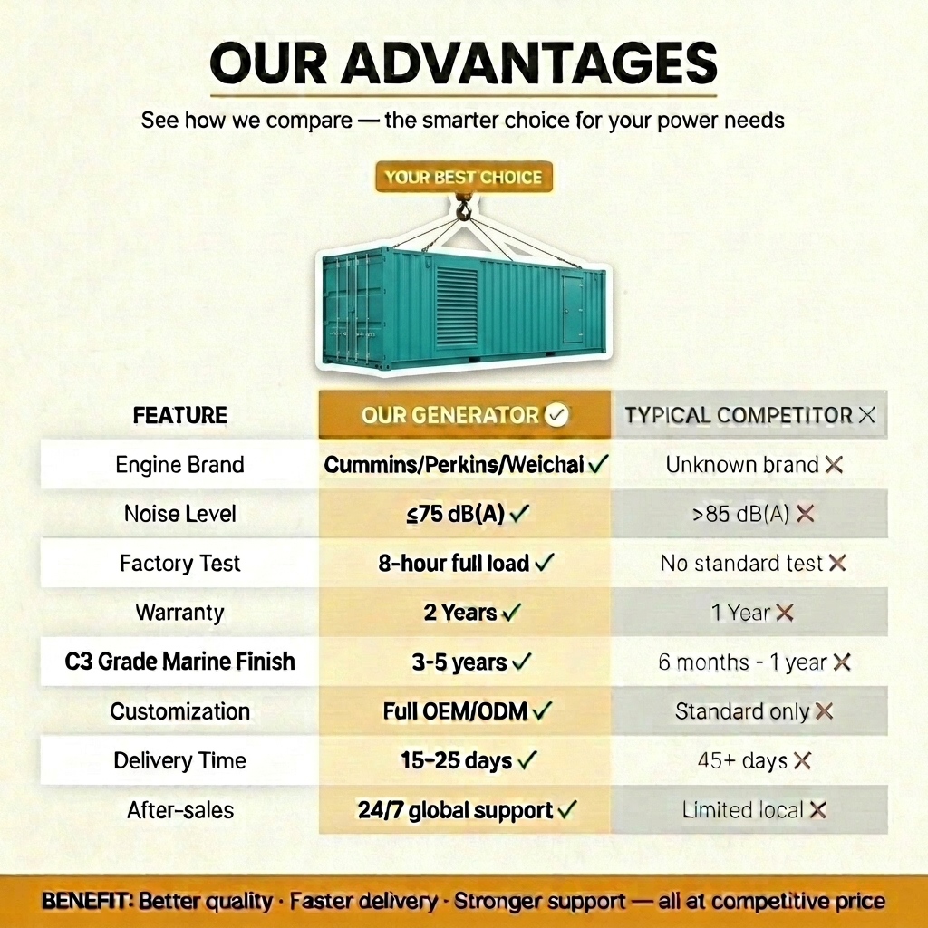 Container Quiet Diesel Generator 2500kva 2000kw 2200kw ByCummins 3 Phase 400V 50Hz For Construction Mining Data Center ISO CE