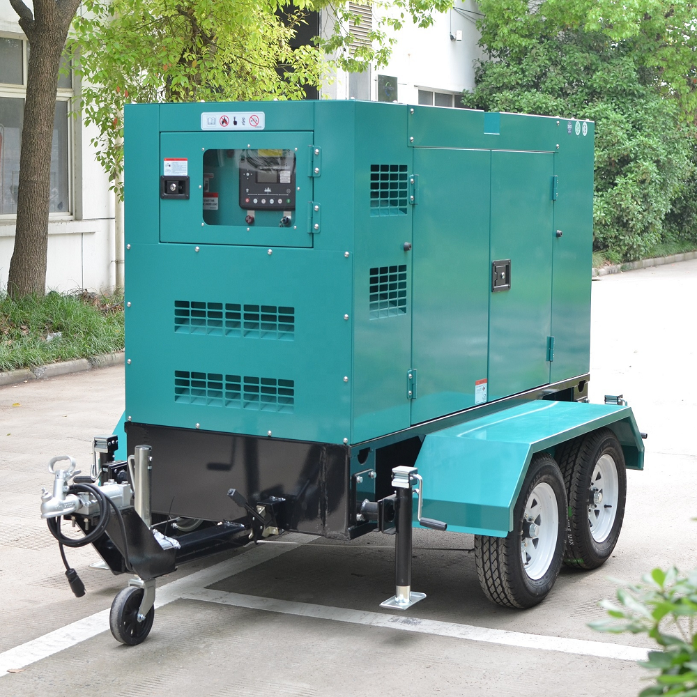 Trailer Type 50kva diesel Generator Set with Cumins Engine 4BT3.9-G2 50 Kva 40KW Generator with Trailer