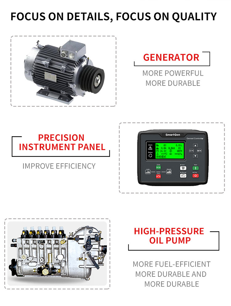 Diesel Generator Set 5kW 10kW 15kW 20kW Silent Type 230V 400V ATS Brushless Generator