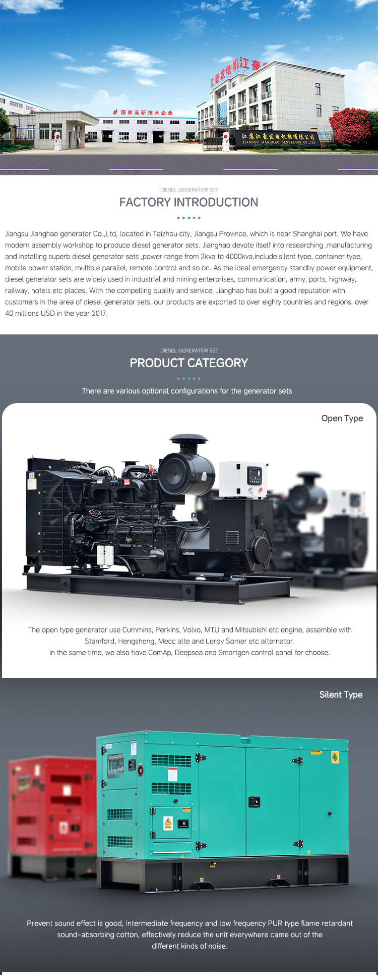 Silent Type Cummins Generator