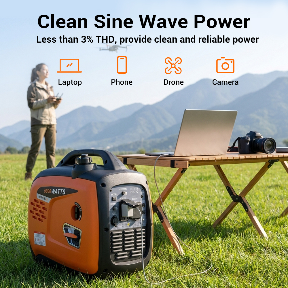 5000W 4KW Silent Inverter Generator Whole House Backup Emergency Power Portable EPA Certified