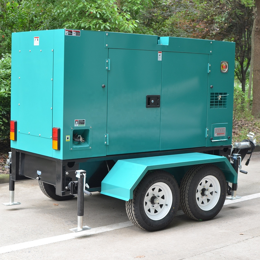Trailer Type 50kva diesel Generator Set with Cumins Engine 4BT3.9-G2 50 Kva 40KW Generator with Trailer