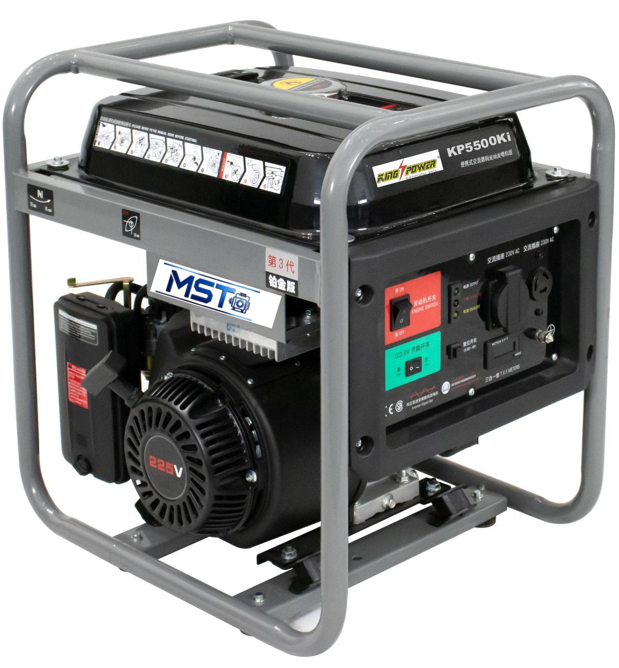 8kW 420cc 4-Stroke Air-Cooled OPEN FRAME GASOLINE INVERTER GENERATOR SET 230V 50Hz 12V DC Electric Start