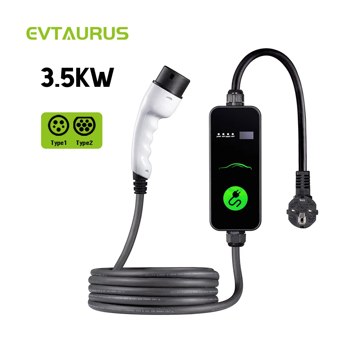 3.5kw 7kw 32A Type 1 2 Level 2 Portable EV Charger AC Station Electric Vehicle Charging Station with Display Screen