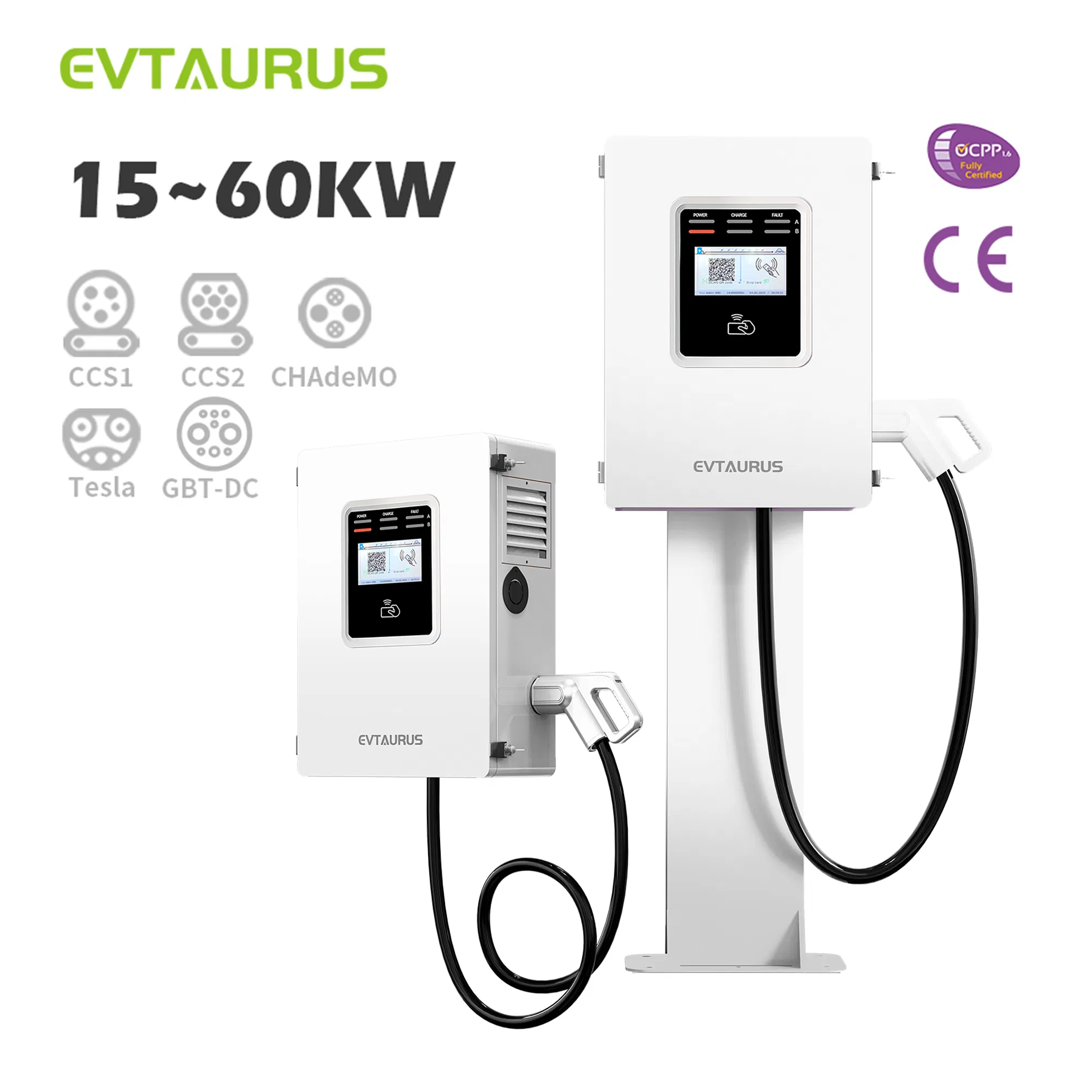 New 15kw 20kw 30kw 40kw Ocpp Gbt CCS2 Nacs Chademo DC Fast Evse Electric Vehicle Car DC EV Charger with Load Balance