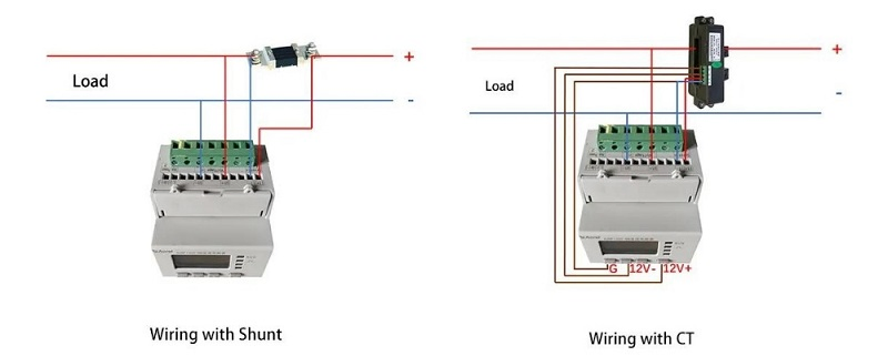 Dinrail Solar DC Energy Meter with Hall Sensor or Splitter for Energy Management System