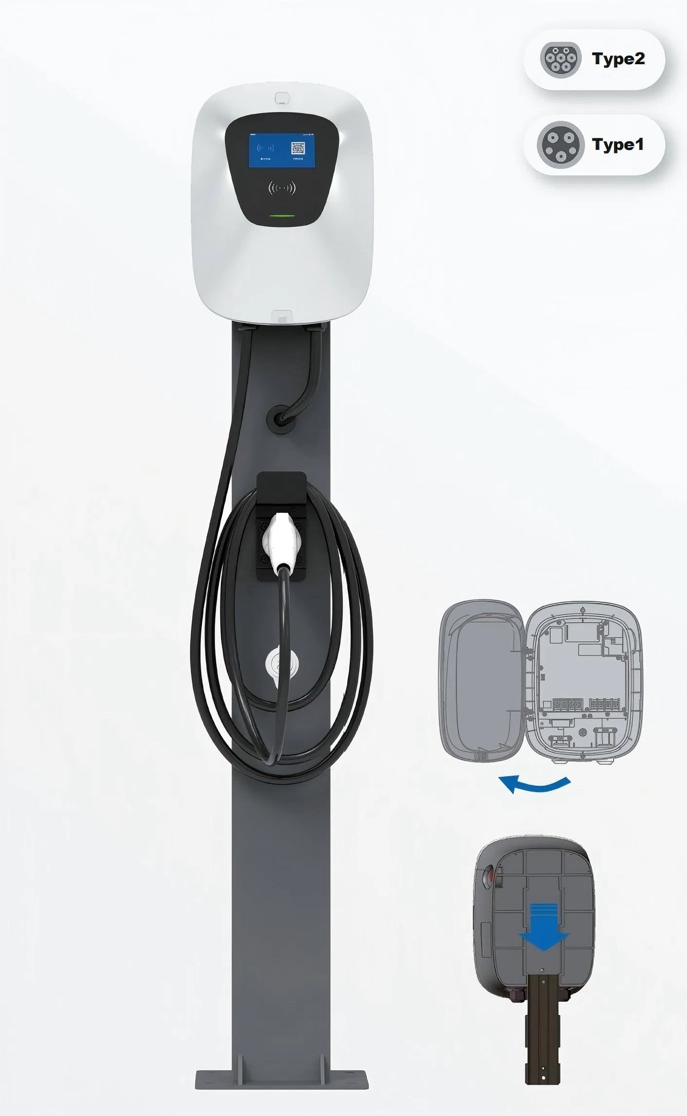 CE Smart Load Balancing Public Ocpp Wallmount Floormount EV Charging Pile 7kw 11kw 22kw AC EV Station