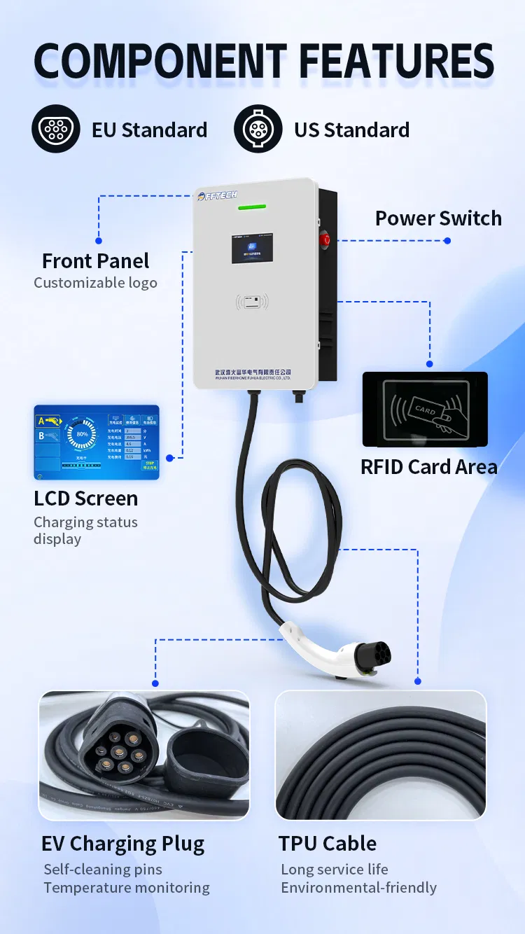 High-Speed Electric Vehicle Charging Station 7kw to 22kw