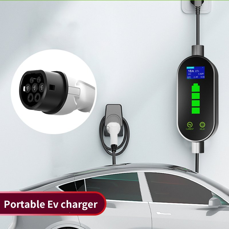 Rushport Car Portable Smart EV Charger Quick Energy Flow for Cars with Sleek Design and Intuitive Controls for Home Charging with CE