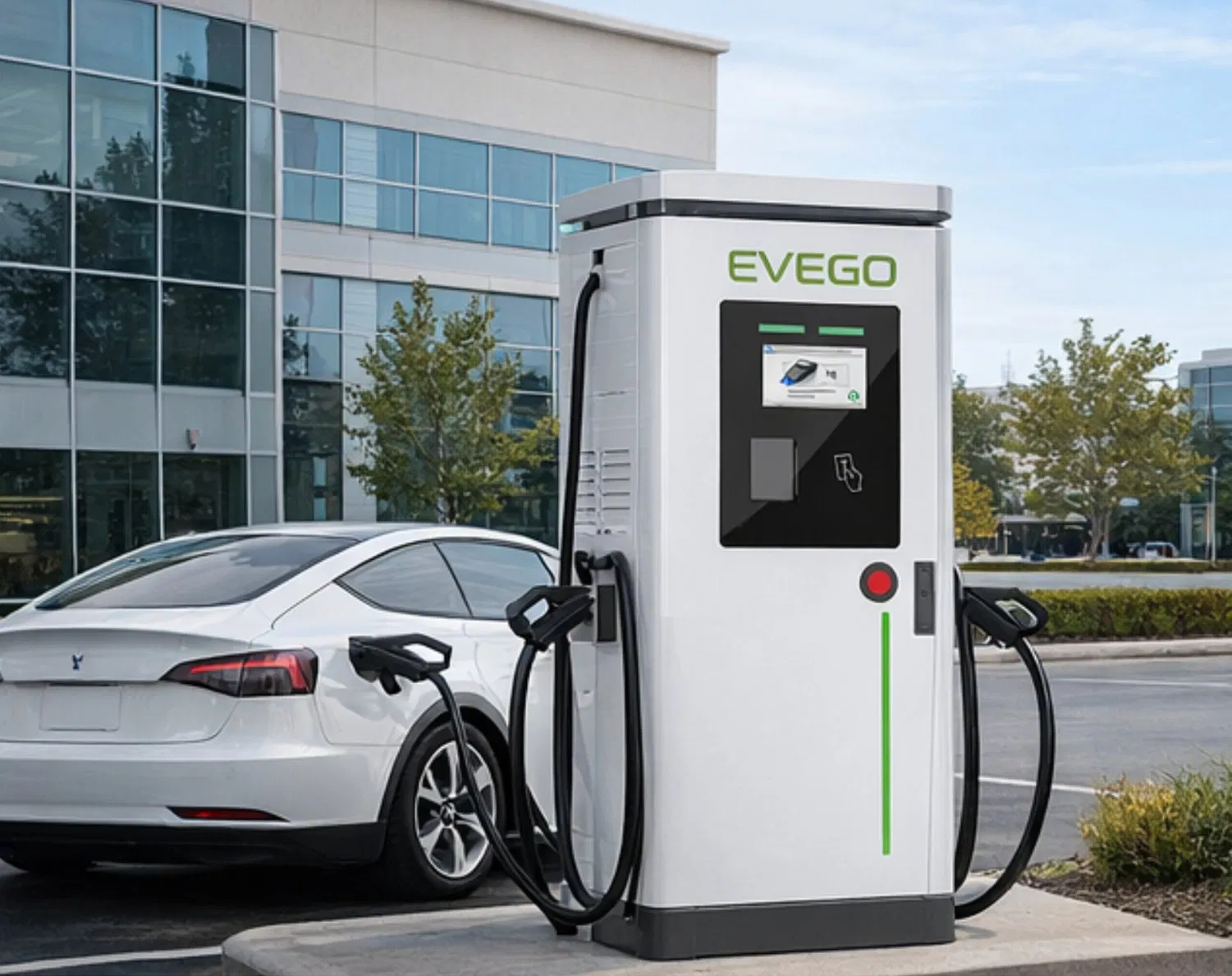 Public Use Floor-Mounted DC EV Charging Station CCS2