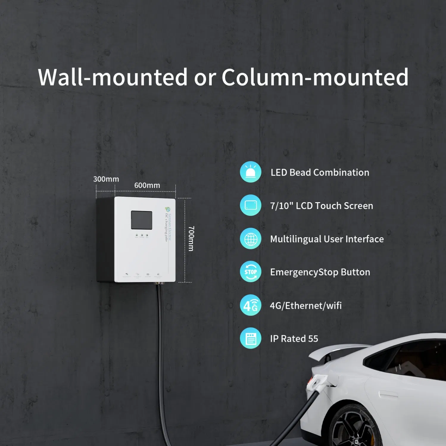New Style Wall Mounted 20/30/40kw CCS/Gbt Ocpp Solar Byd Solar Model3 ID Car Charging Station Home/Commercial Fast DC EV Charger for World Electric Vehicle/Car