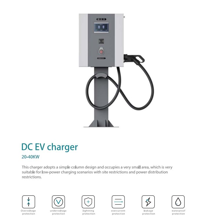 Commercial Quality Assurance 20kw/30kw/40kw GB/T Wall-Mounted DC EV Charging Station New Condition Car Charger for Chinese Cars