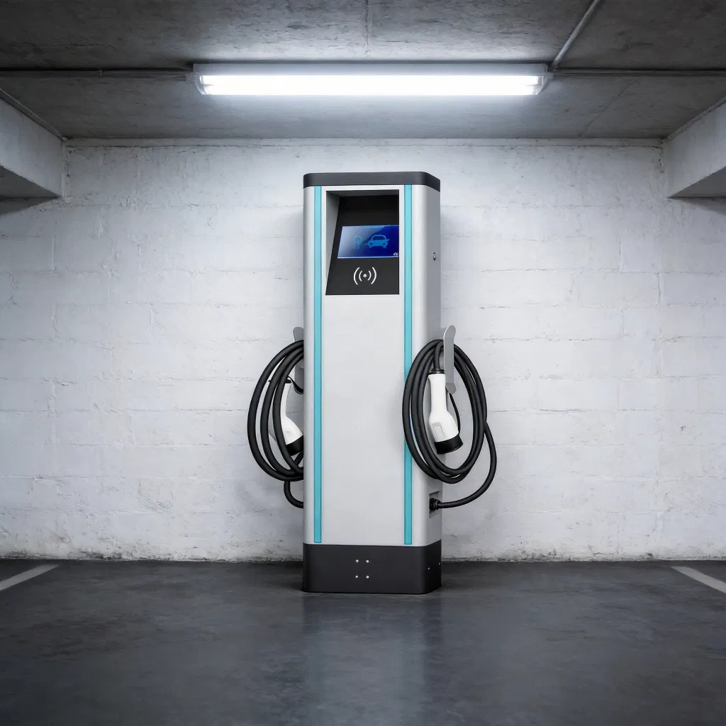 7-22kw Floor-Mounted Dual-Gun AC Fast Charging Station Multi-Standard for Public Transportation Hub