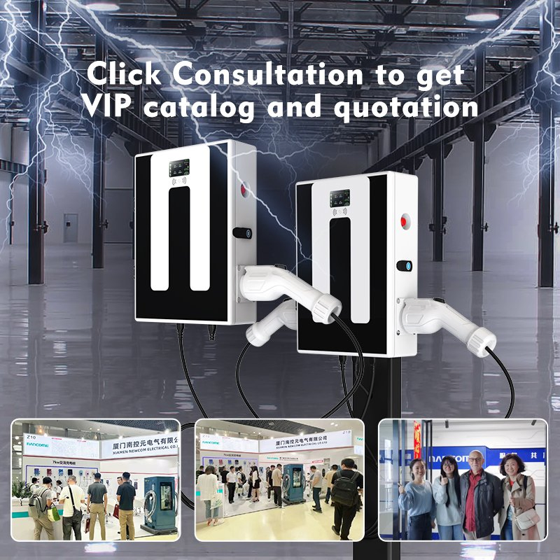 Nancome Commercial 44kw Dual Gun Pedestal EV Car Charging Stations with Ocpp