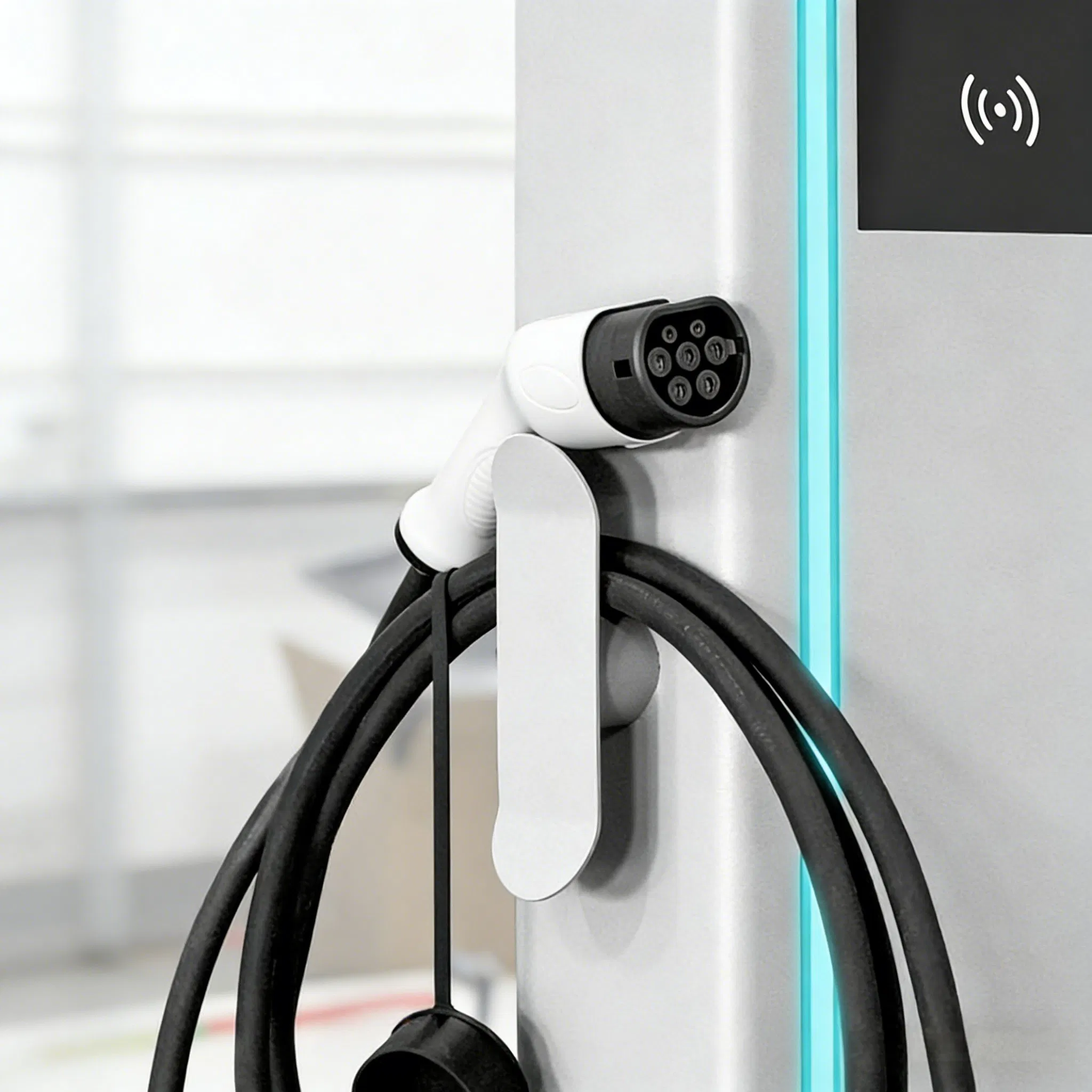 7-22kw Floor-Mounted Dual-Gun AC Fast Charging Station Multi-Standard for Public Transportation Hub