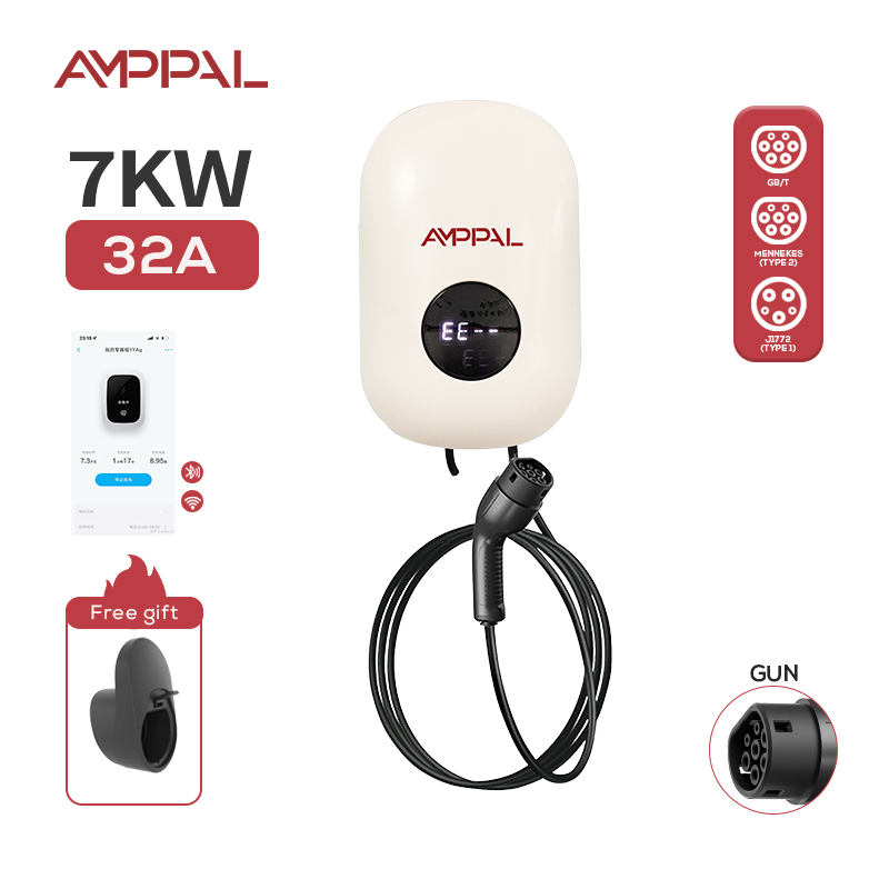 New 7kw Level 2 32A Home EV Charger Fast Charging Type1/2 Wallbox AC Electric Car Charging Station