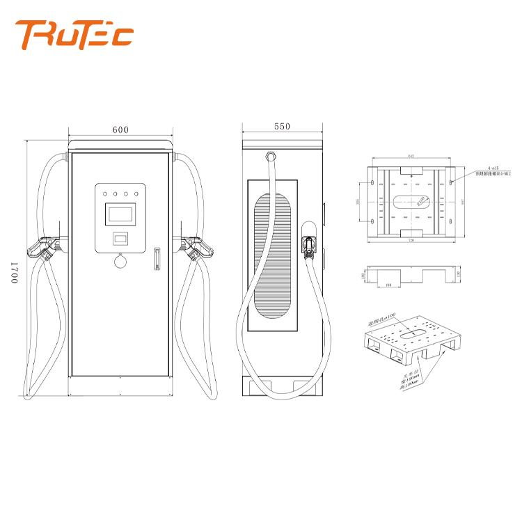 DC Portable 60kw 120kw 240kw EV Charger Electric Vehicle Car Charger Fast EV Charging Stations