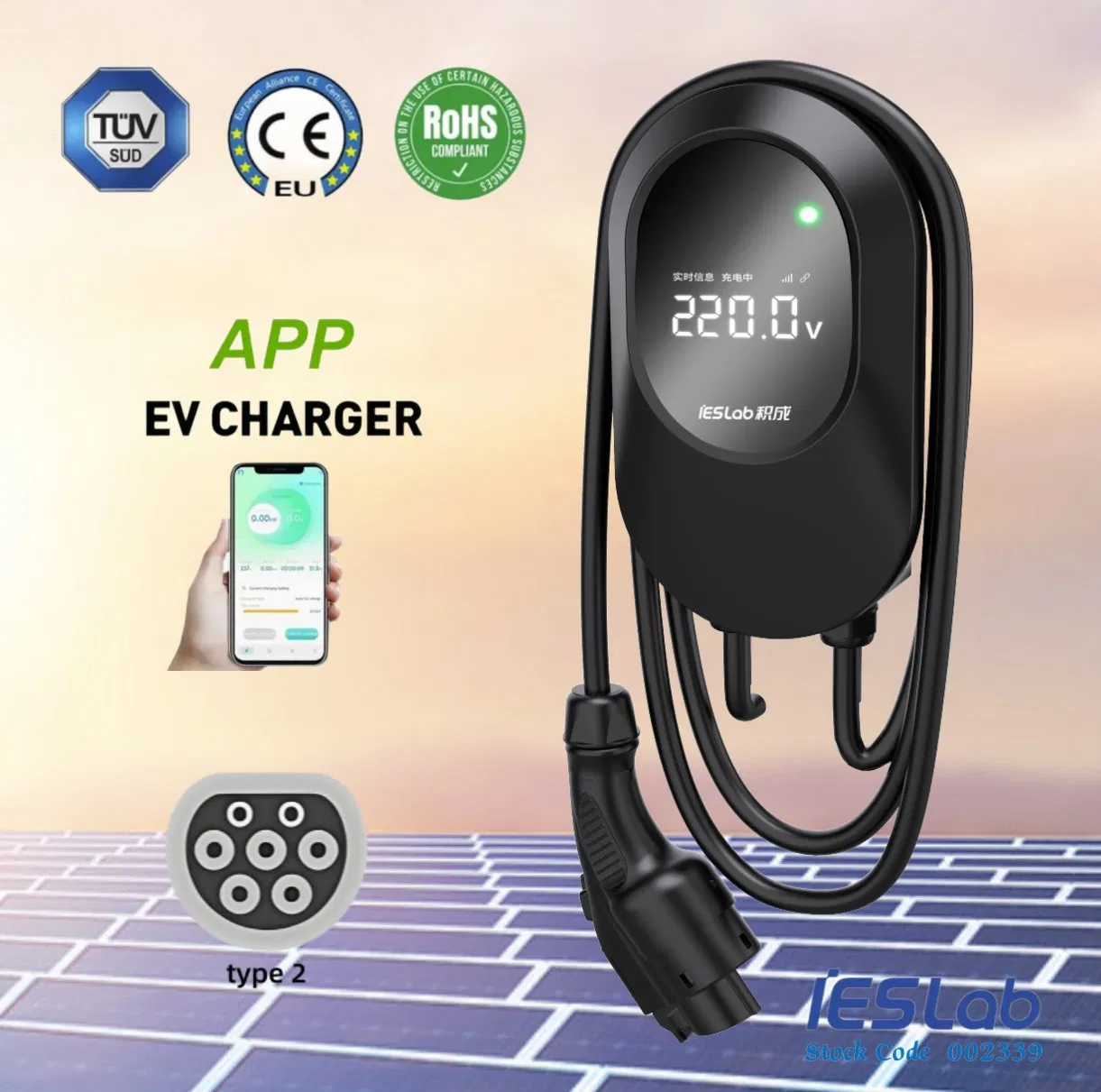 7kw 11kw 22kw Commercial Public Home Use LCD EV Car/Vehicle Charging Solutions with Type2 Gbt 16A 32A EV Chargers with CE Ocpp