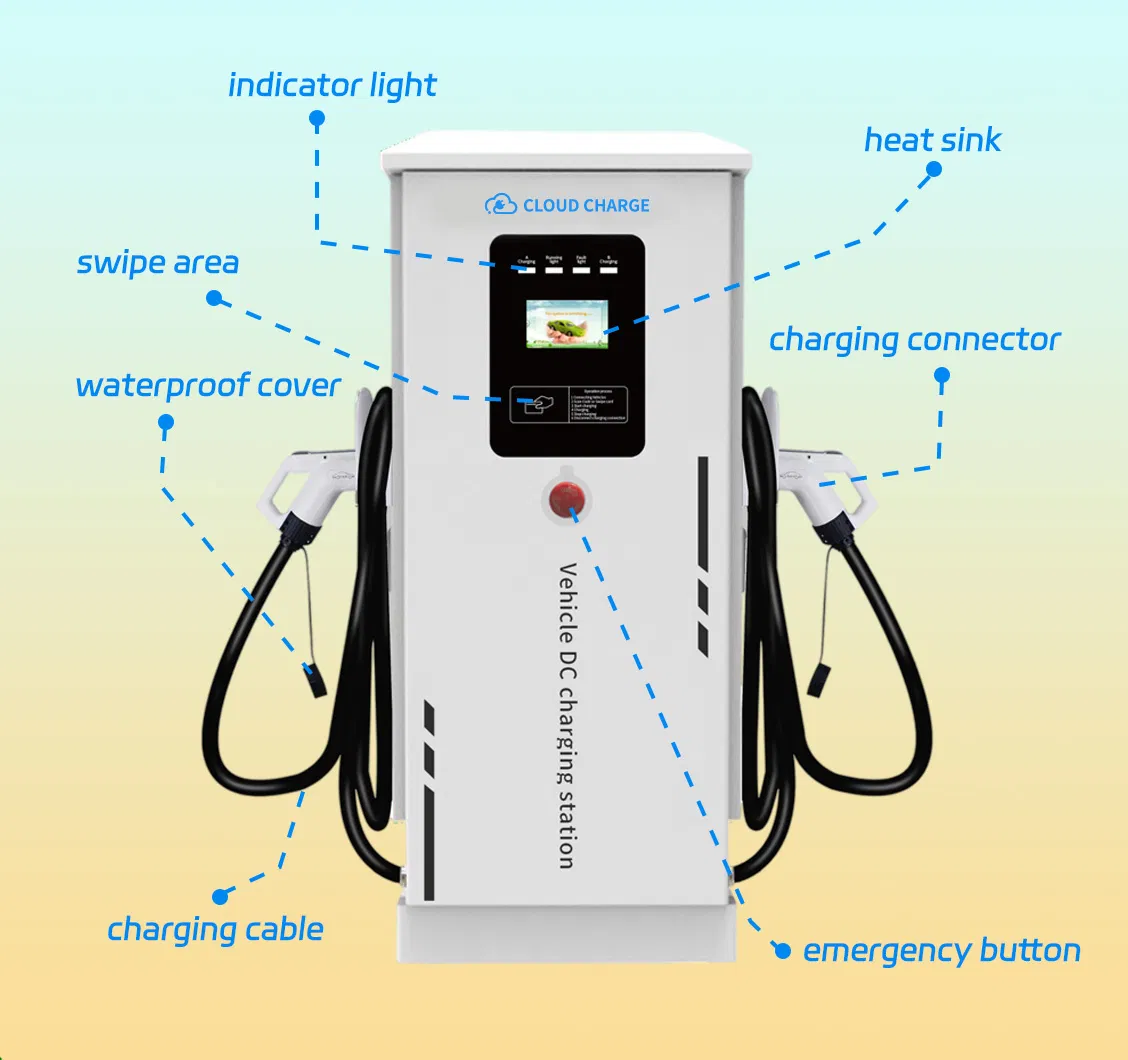 Durable Weatherproof Public Remote APP Control Parking Lot 60 80 120 160 180 240kw DC EV Electric Vehicle Car Charger Charging Solutions Station