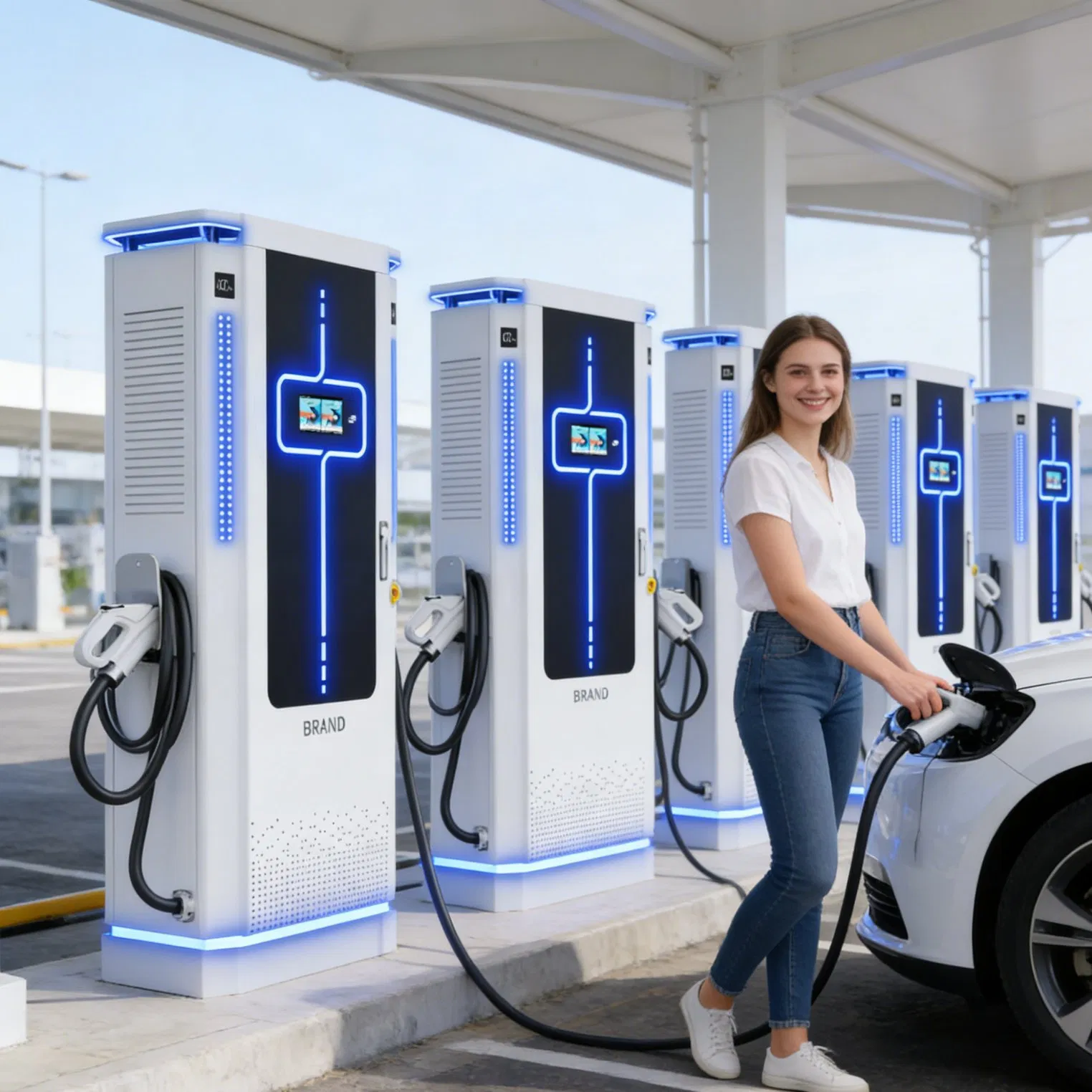 Nevi Compliant Fast UL Listed CCS1 Dual Gun DC EV Charger USA Highway Station Ocpp