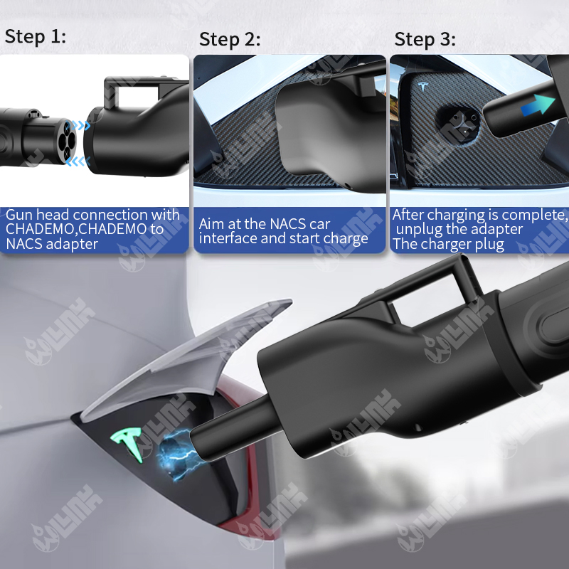 Ultra-Fast Portable Chademo to Nacs EV Charger for Quick Charging