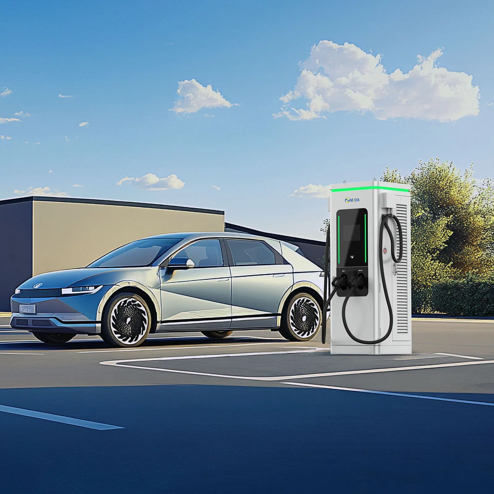 150kw Integrated DC Charging Station with 2 Connectors IP54 CCS1 CCS2 Gbt Chademo Standard