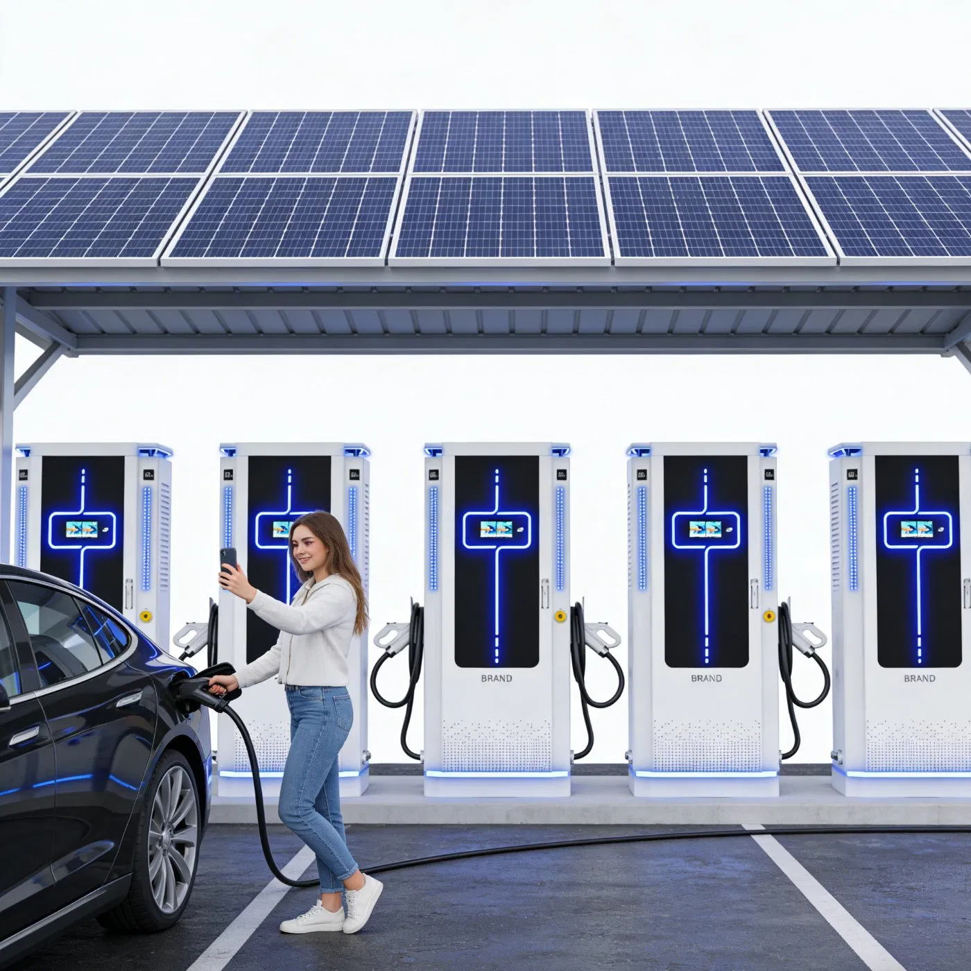 Shared Community Load Easy Install Apartment Smart APP Control EV Charger AC DC Hybrid Residential