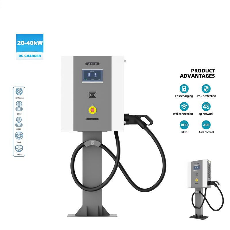 Commercial Quality Assurance 20kw/30kw/40kw GB/T Wall-Mounted DC EV Charging Station New Condition Car Charger for Chinese Cars
