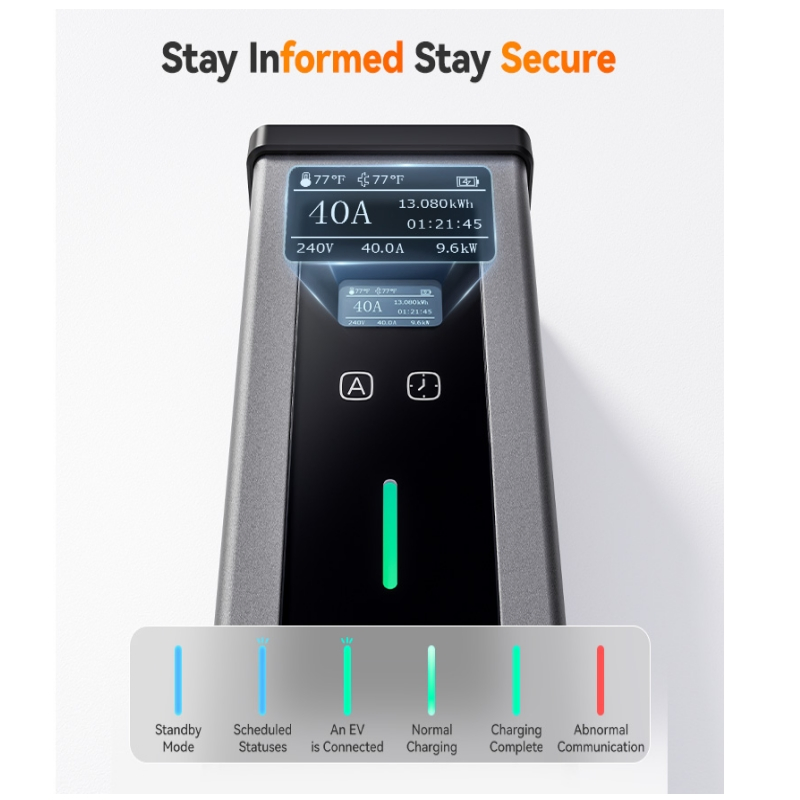 New Energy Evse 6-16A Portable AC EV Charger 3.6kw Level 2 Easily Carry Home Electric Car Charger with Type 1 Type 2 Cable