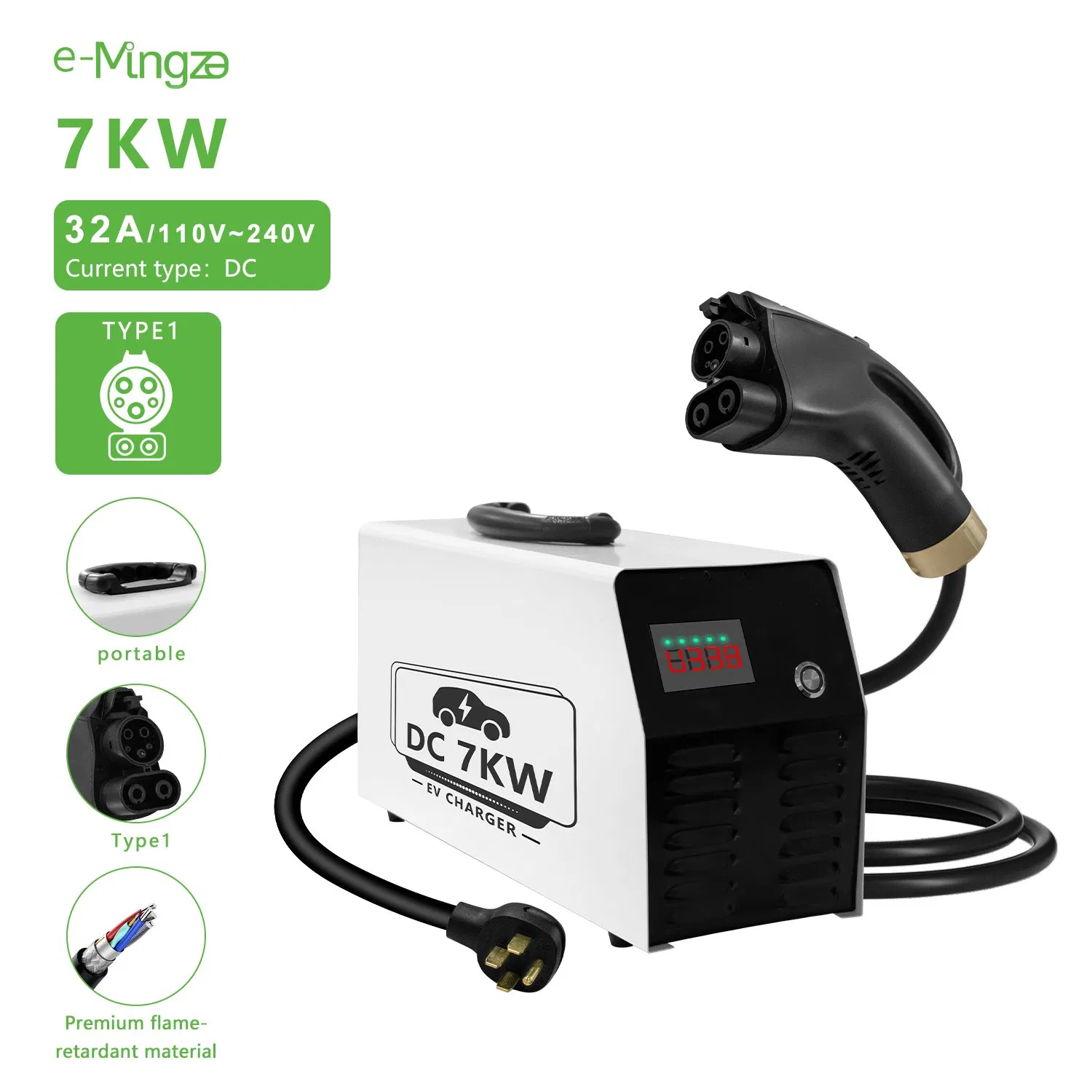 7kw CCS1 Us Standard DC Portable EV Charger Mobile for Us Residential &amp; Commercial Use